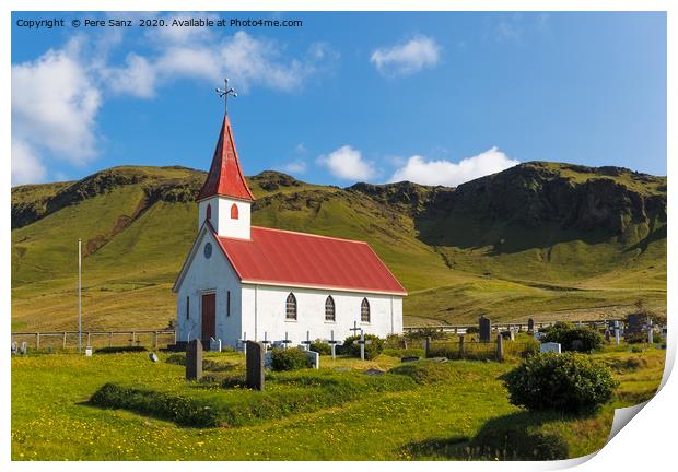 Reyniskirkja Church in Vik, Iceland Print by Pere Sanz