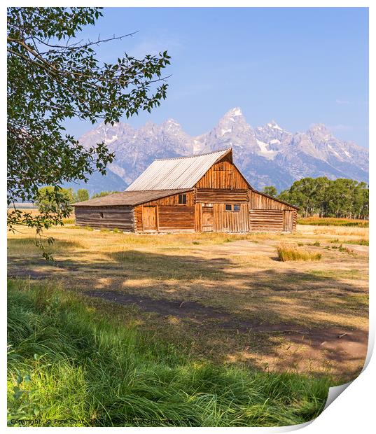 Mormon Row Barn in Grand Teton National Park, WY,  Print by Pere Sanz