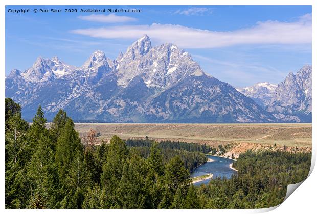 Grand Tetons and snake River, WY, USA Print by Pere Sanz