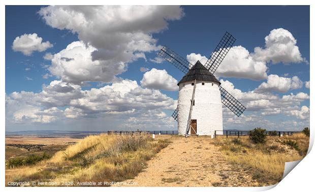 Tradicional Windmill in Ojos Negros, Teruel, Spain Print by Pere Sanz