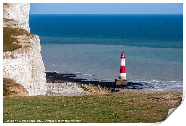 Beachy Head Lighthouse in the afternoon Print by Pere Sanz