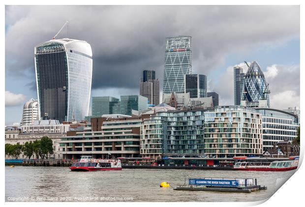 The City of London is the main financial district of London and vies with New York City as the financial capital of the world Print by Pere Sanz