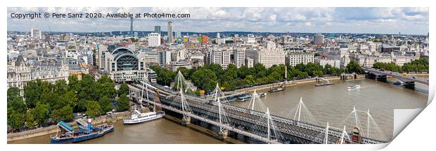  Hungerford bridge panorama in London.  Print by Pere Sanz