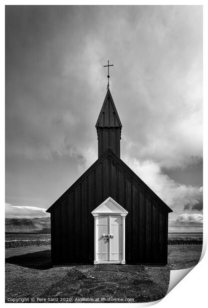 The Black Church at Budir, Snæfellsnes Peninsula, Iceland Print by Pere Sanz