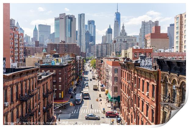 Chinatown in Manhattan on Augus Print by Pere Sanz