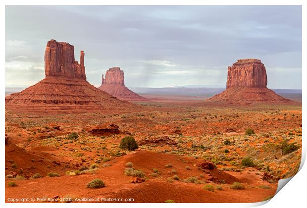 View of Monument Valley Desert Print by Pere Sanz