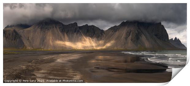 Stokksnes Mountain View in Iceland Print by Pere Sanz