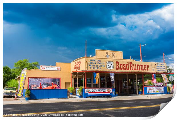 Seligman, touristic attraction stop during road tr Print by Nicolas Boivin