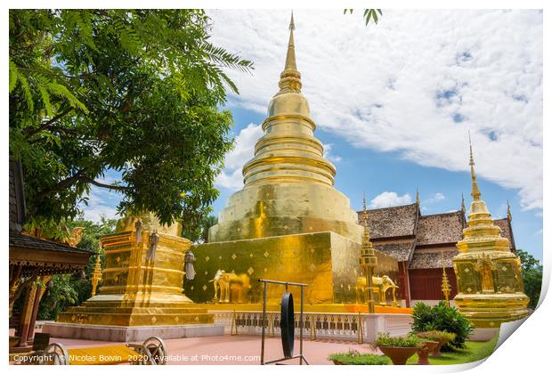 Wat Phra Sing Print by Nicolas Boivin