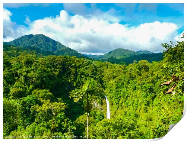 La Fortuna de San Carlos waterfall Print by Nicolas Boivin