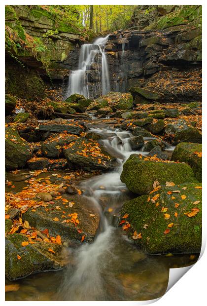 Wharnley Burn Waterfall Print by Kevin Winter