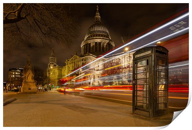 Illuminated London Landmarks Print by Kevin Winter