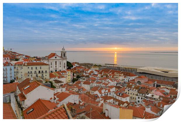 Rooftops of Lisbon Print by Kevin Winter