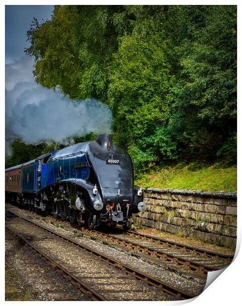 Sir Nigel Gresley steam train  steaming in to Goat Print by Kevin Winter