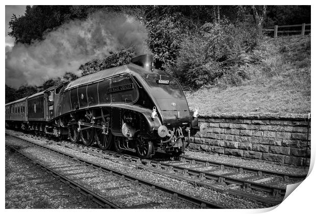 Sir Nigel Gresley steam train steaming in to Goath Print by Kevin Winter