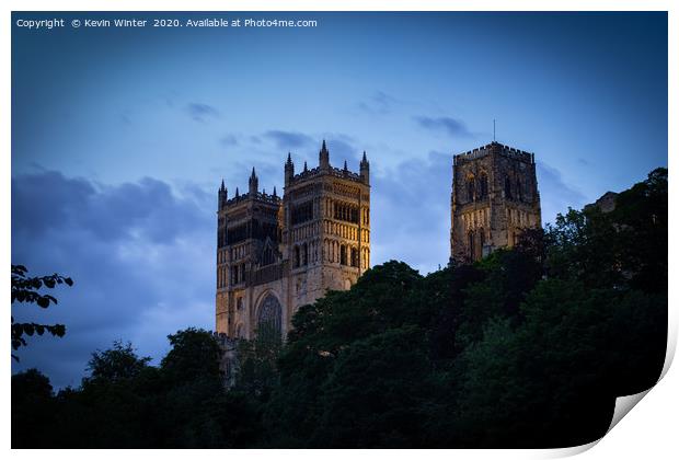 Durham Cathedral from below Print by Kevin Winter