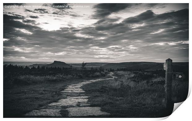 Cleveland Way Black & White Print by Kevin Winter