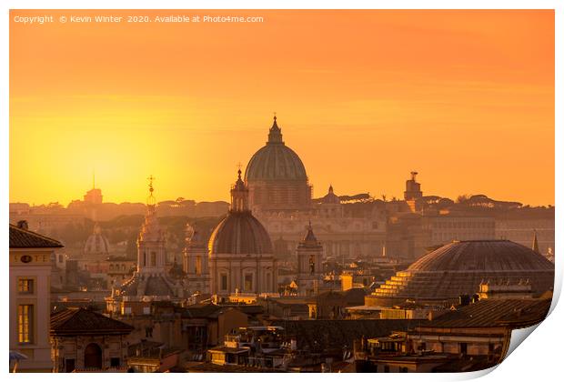 Rooftops of Rome framed mounted print Print by Kevin Winter