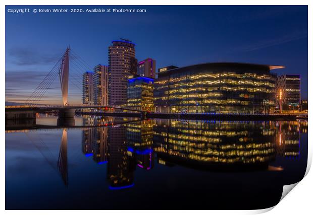 Bridge to the BBC at Salford Quays, Print by Kevin Winter