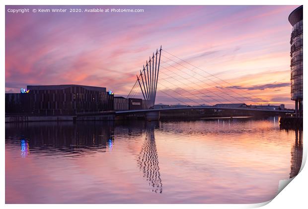 Sunset over Salford Quay Print by Kevin Winter