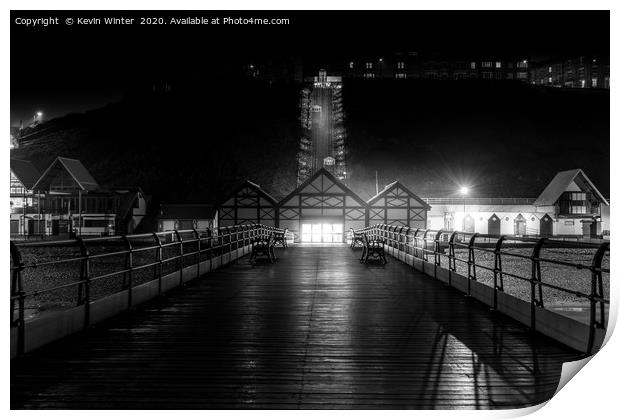 Saltburn Pier at Night Print by Kevin Winter