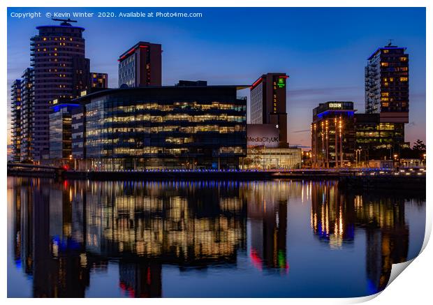 Media City Sunset Print by Kevin Winter
