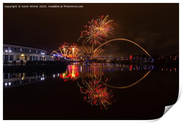 Stockton Fireworks Print by Kevin Winter