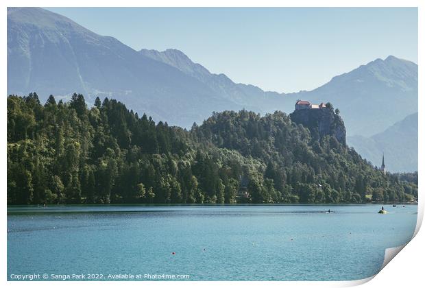 Lake Bled in Slovenia Print by Sanga Park
