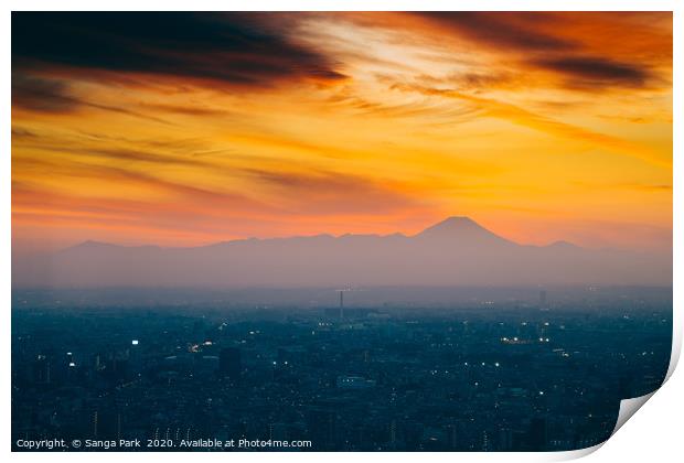 Tokyo sunset Print by Sanga Park