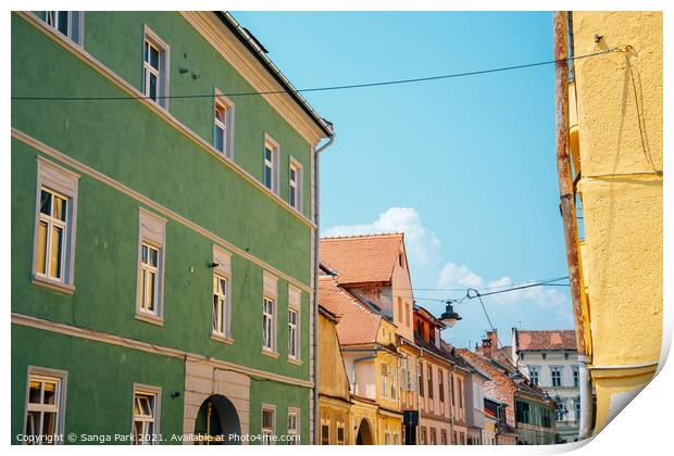 Sibiu old town Print by Sanga Park