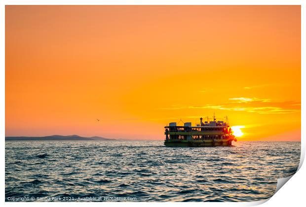 Zadar sunset sea Print by Sanga Park