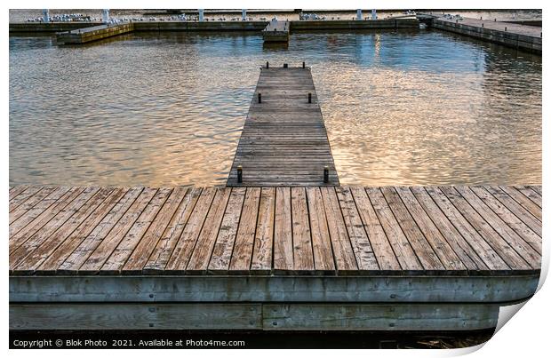 Pier at sunset Print by Blok Photo 