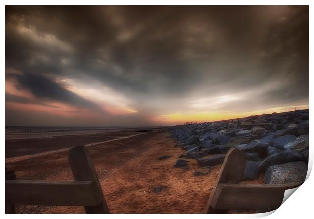 Camber Beach Sunset Print by Alistair Duncombe