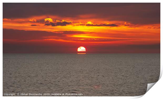 Sunrise over the Sea Print by Alistair Duncombe