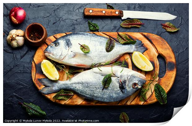 Dorado is a healthy and tasty fish. Print by Mykola Lunov Mykola
