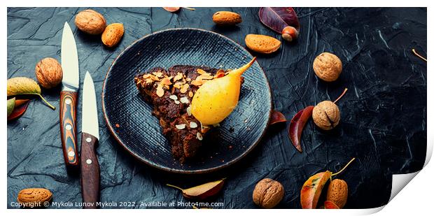 Autumn pear pie Print by Mykola Lunov Mykola