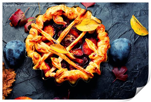 Autumn pies with fruits Print by Mykola Lunov Mykola
