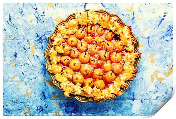 Stylish homemade pear pie Print by Mykola Lunov Mykola