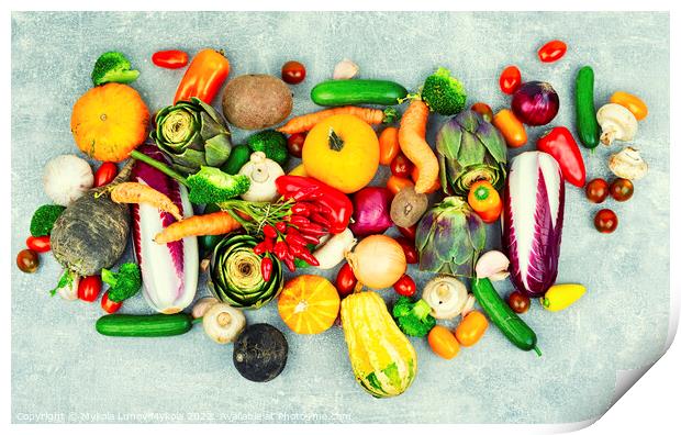 Healthy food, diet concept. Top view Print by Mykola Lunov Mykola