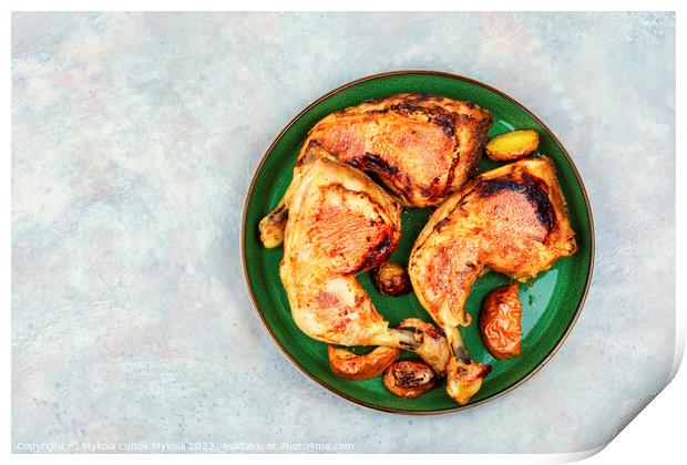 Baked chicken thighs, space for text Print by Mykola Lunov Mykola