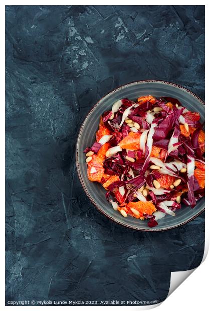 Healthy salad with chicory Print by Mykola Lunov Mykola