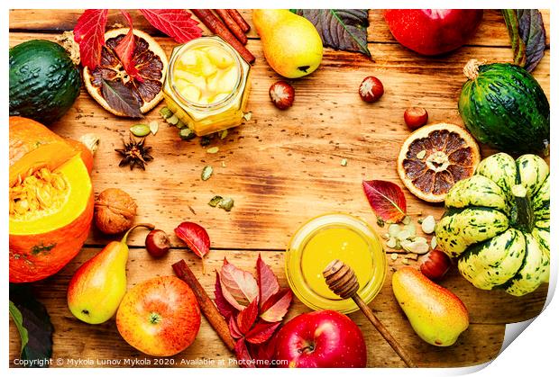 Autumn harvest background Print by Mykola Lunov Mykola