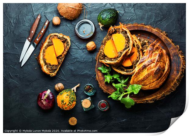 Wellington pumpkin,autumn food Print by Mykola Lunov Mykola