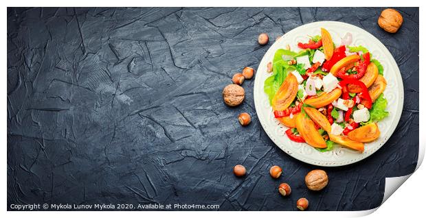 Fresh persimmon salad Print by Mykola Lunov Mykola