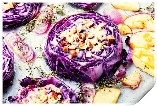 Baked red cabbage with hazelnuts Print by Mykola Lunov Mykola