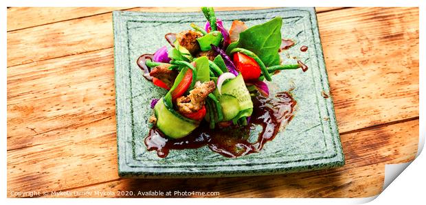 Vegetable salad with meat Print by Mykola Lunov Mykola
