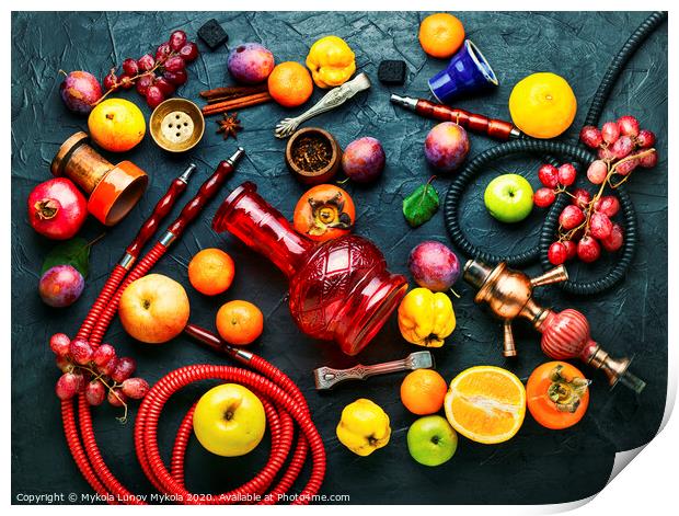 Modern fruit hookah Print by Mykola Lunov Mykola