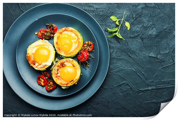 Scrambled eggs on frying pan Print by Mykola Lunov Mykola