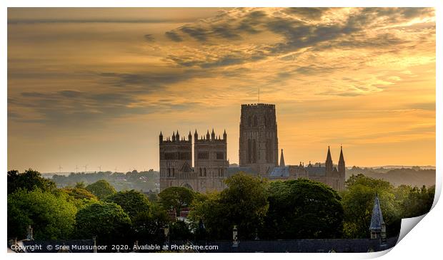Durham Cathedral Sunrise Print by Sree Mussunoor