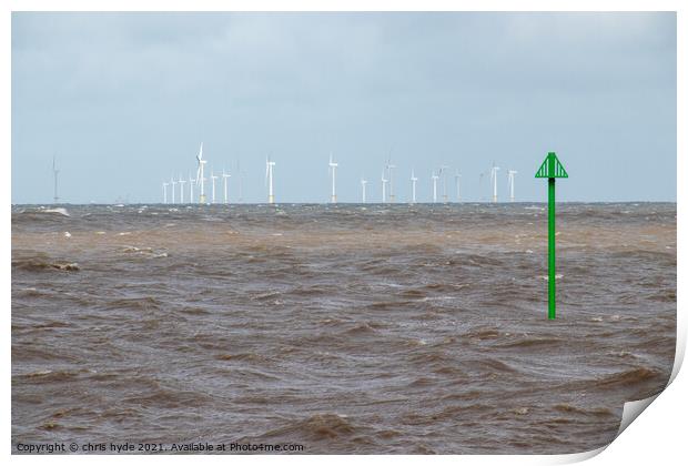 Windfarm Prestatyn Print by chris hyde